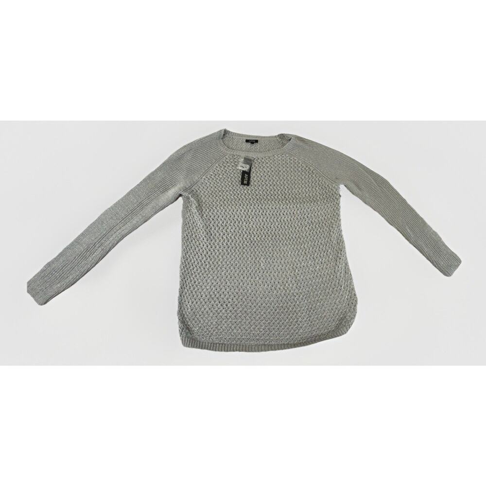 Apt. 9 Pullover Sweater Basket Weave Knit Gray XL Crew Neck Raglan Women NWT